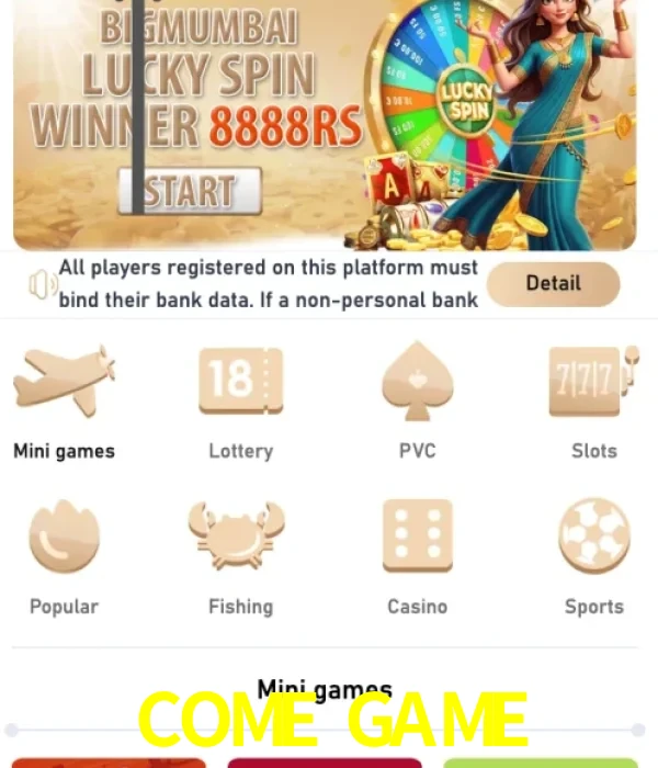 COME GAME login